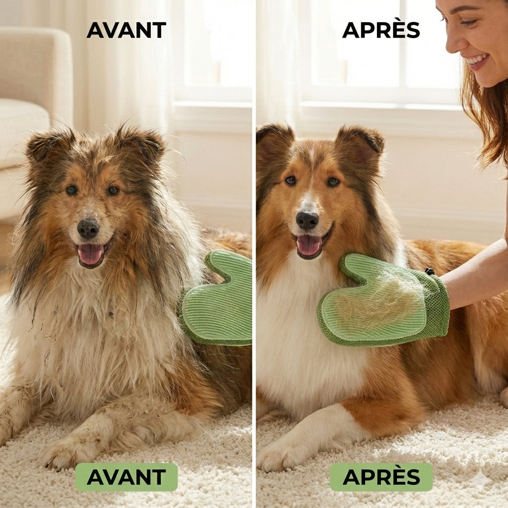 Gants de Massage en Silicone et Brosses pour Enlever les Poils d'Animaux