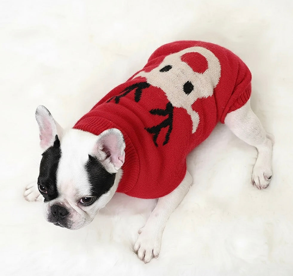 Pull de Noël pour Animaux avec Motif de Cerf pour Chiens et Chats MontroPet