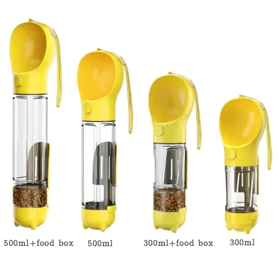 Bouteille d'Eau Portable 3-en-1 et Distributeur de Nourriture pour Chien