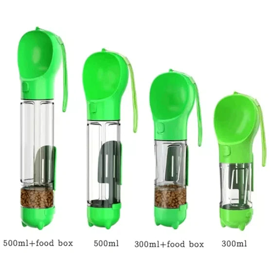 Bouteille d'Eau Portable 3-en-1 et Distributeur de Nourriture pour Chien