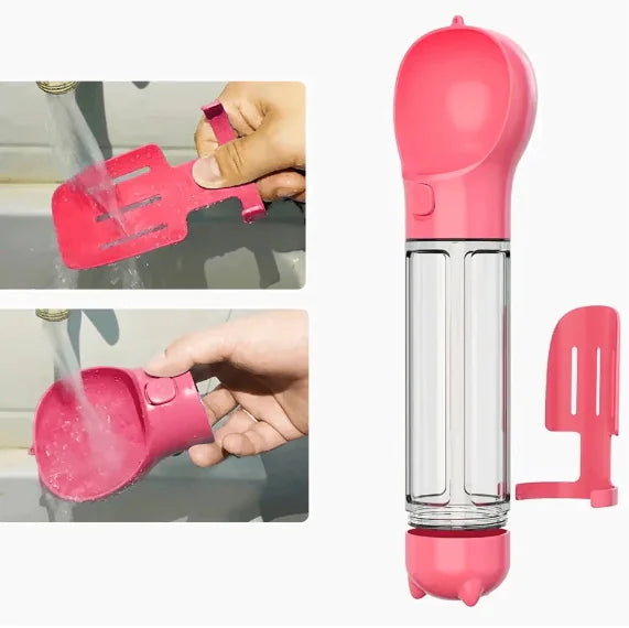 Bouteille d'Eau Portable 3-en-1 et Distributeur de Nourriture pour Chien